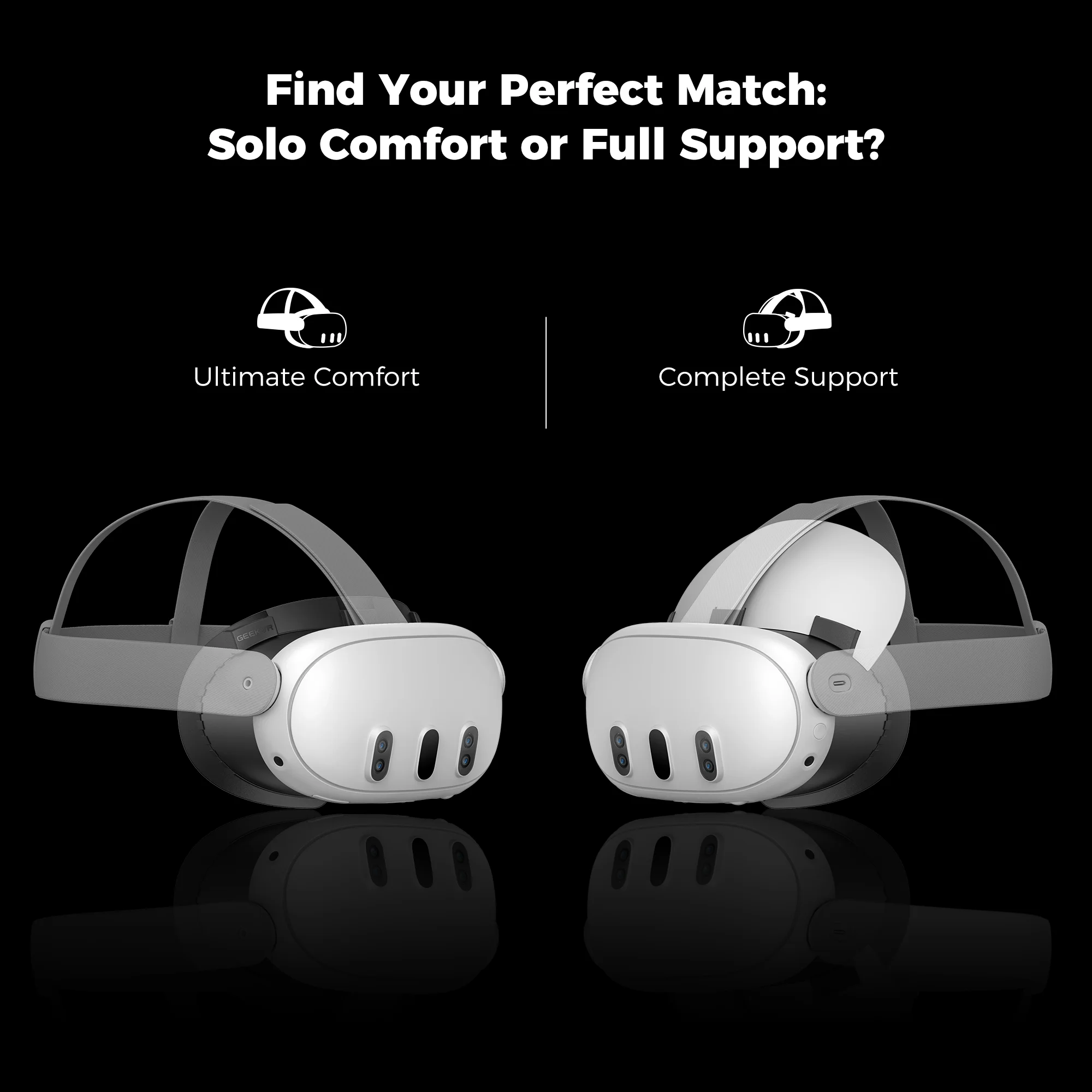 GEEKVR Modular Mask with Hat Design for Quest 3 (The hat only works with the official Elite Strap) - Image 3