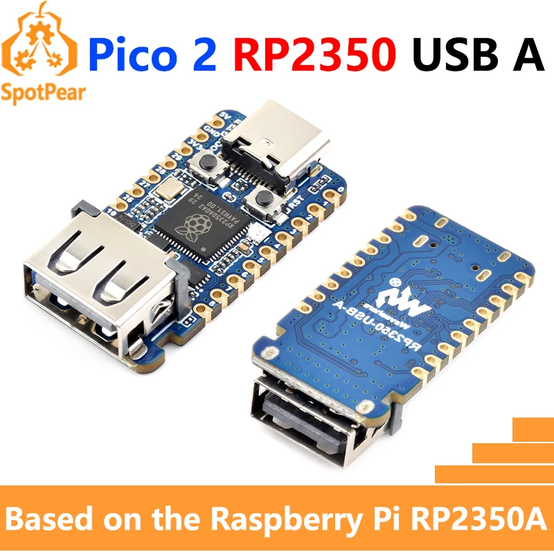 Raspberry Pi Pico 2 RP2350 USB A Development Board RP2350A Waveshare RP2350-USB-A