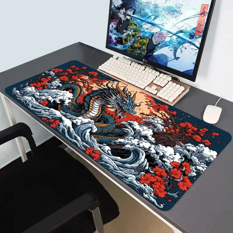 Large Dragon Mousepad Gamer Office Mouse Pad Gaming Room Accessories Desk Mat Art Keyboard Mats 600x300 Mausepad Washable  Mats