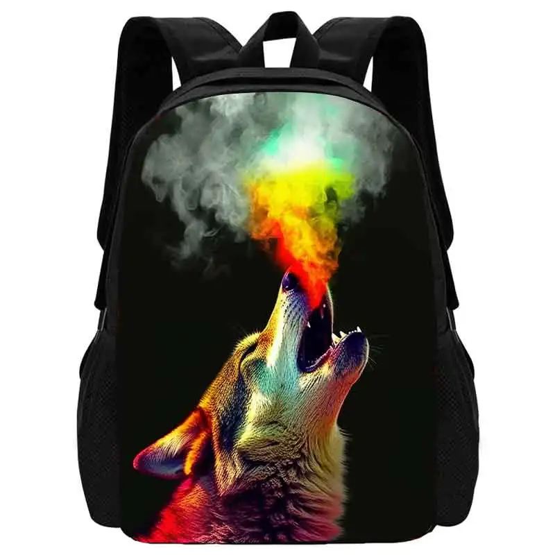 Mochila Wolf Backpacks for Collage School,Backpack for Grade 1-4,School Bags for Boy Girls Children,Print Design logo Book Bag