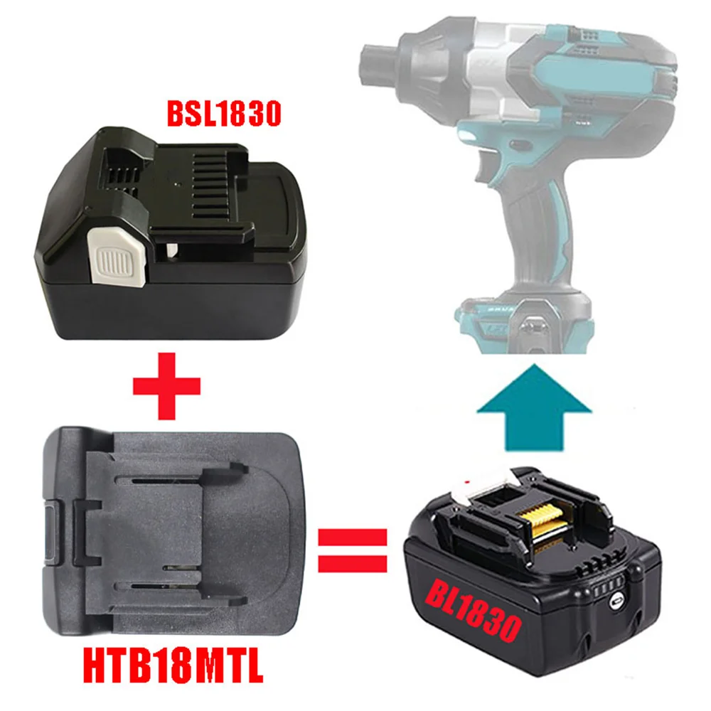 ABFKL HTB18MTL Adapter for Hitachi 18V Li-Ion Battery BSL1830 Converter on for Makita LXT 18V Lithium Electrical Power Tool