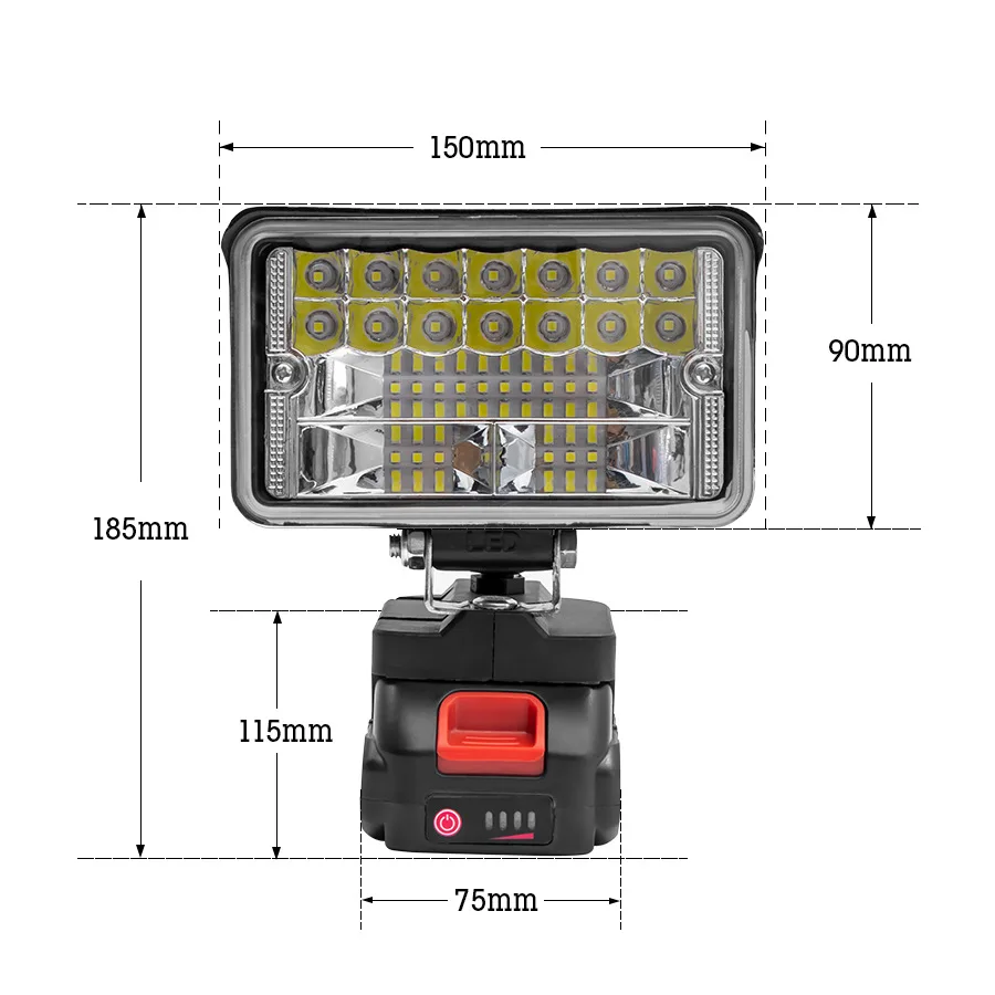 Luce da lavoro per esterni portatile LED highlight illuminazione riparazione luce di emergenza luce da campeggio multifunzionale interfaccia batteria Makita