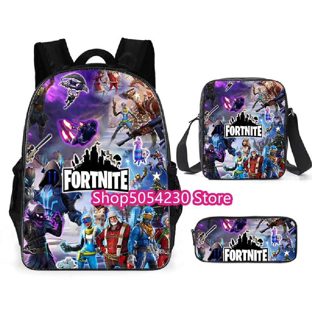 حار لعبة Fortnited 3 قطعة مجموعة حقيبة الظهر المراهقين طالب حقيبة سفر قلعة ليلة ثلاثية الأبعاد حقيبة المدرسة ألعاب شعبية الظهر
