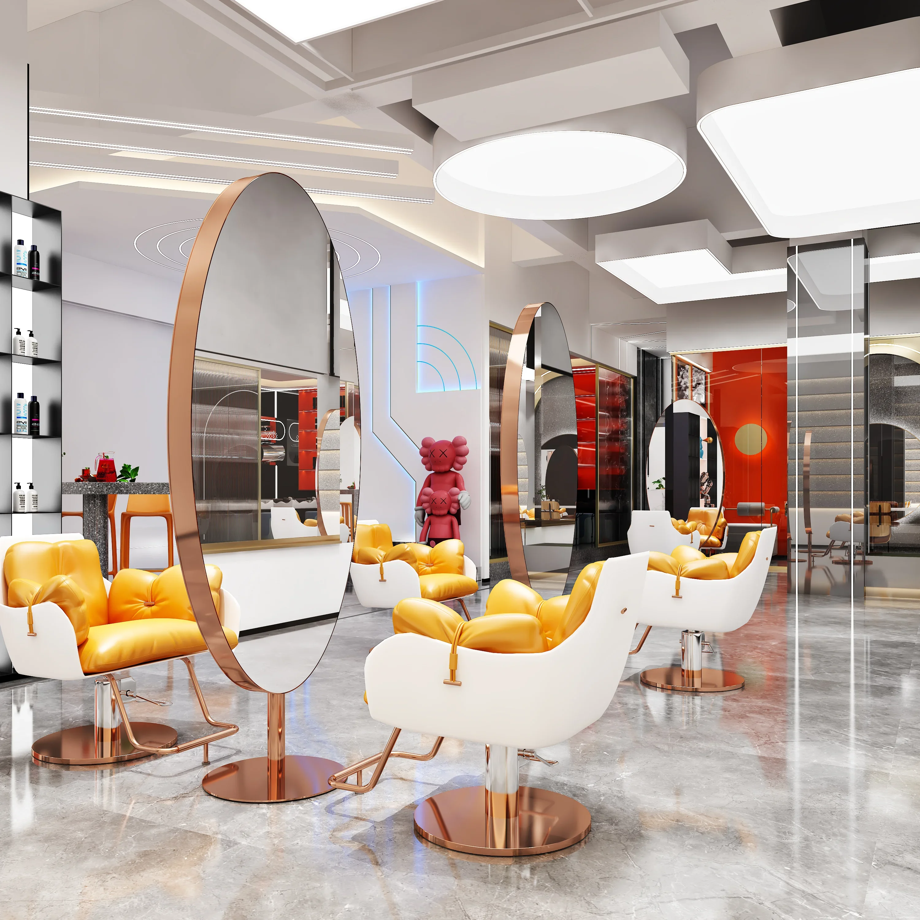 Wall Mounted Salon Furniture Hairdressing Salon Mirror Use In Beauty Salon Mirror Station