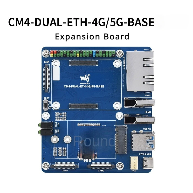 Compute Module 4 Raspberry Pi CM4 Dual Gigabit Ethernet Port 5G/4G Expansion Board USB3.0 Internet of Things