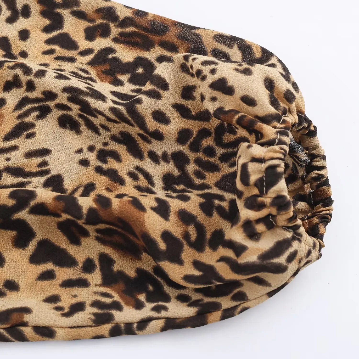 KASLEAD Faion Animal Print em camadas decorativas Dr feminino Ele Long Sve Fairy Saia Sle Ci Commute Dr