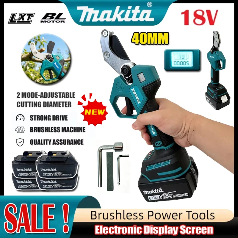 

Makita Cordless Electric Pipe Cutter 40mm Max Cutting Diameter Brushless PVC PPR Plastic Tube Cutting Tool for 18V Battery