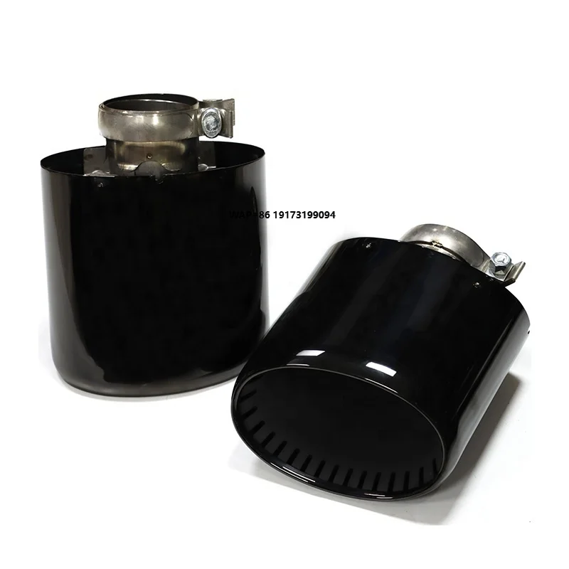 

1 Pair Original Oval Stainless Steel Titanium Black Muffler Tip for Porsche-Cayenne 21-23 Cayenne Turbo GT Exhaust Pipe