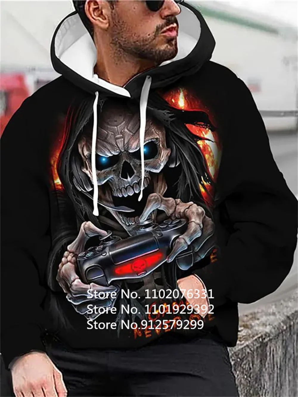 

Horror Skull 3D Hoodie Men/Women Printing Sweatshirts Green Leaves Funny Shirt Skull Smoking Harajuku Pullover Hip Hop Jacket