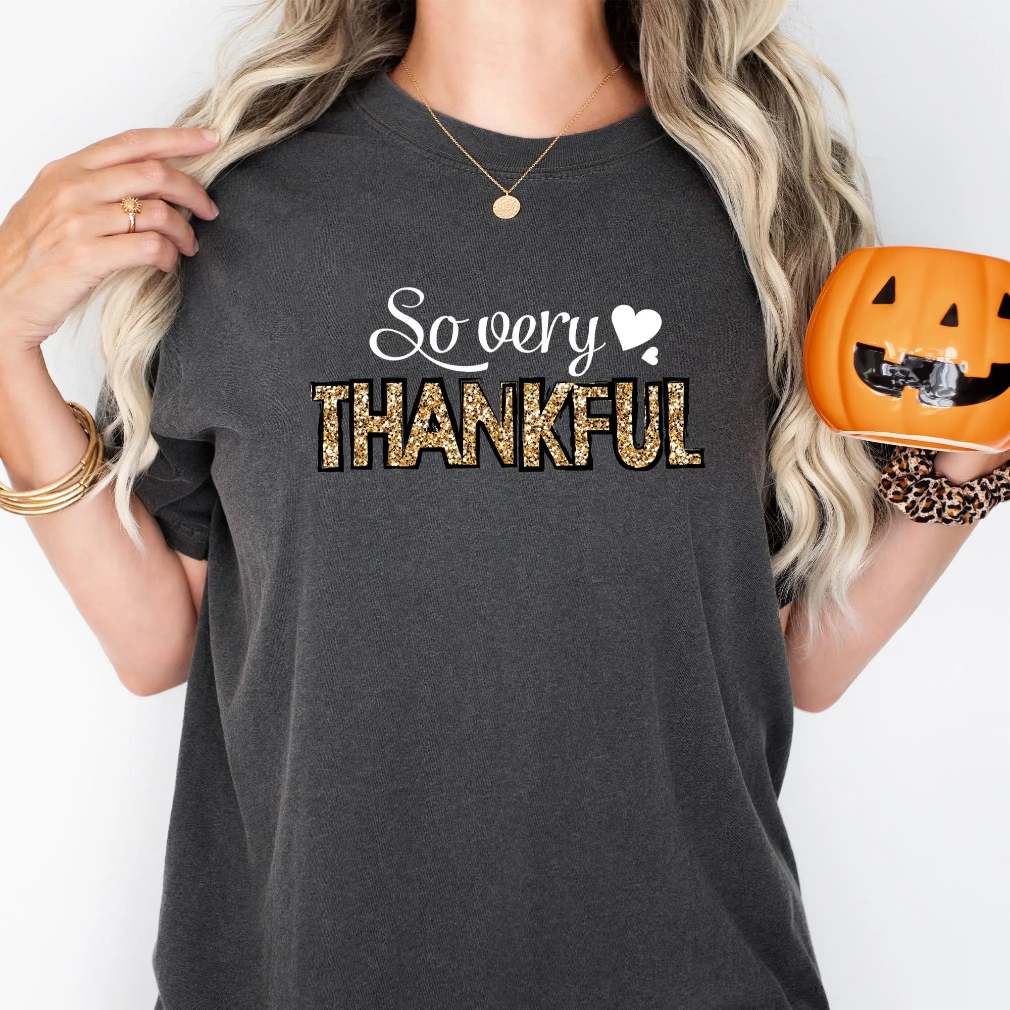 So Very Thankful T Shirt Thanksgiving Family Leopard Pumpkin Sweat Grateful Blessed Thankgiving Gift