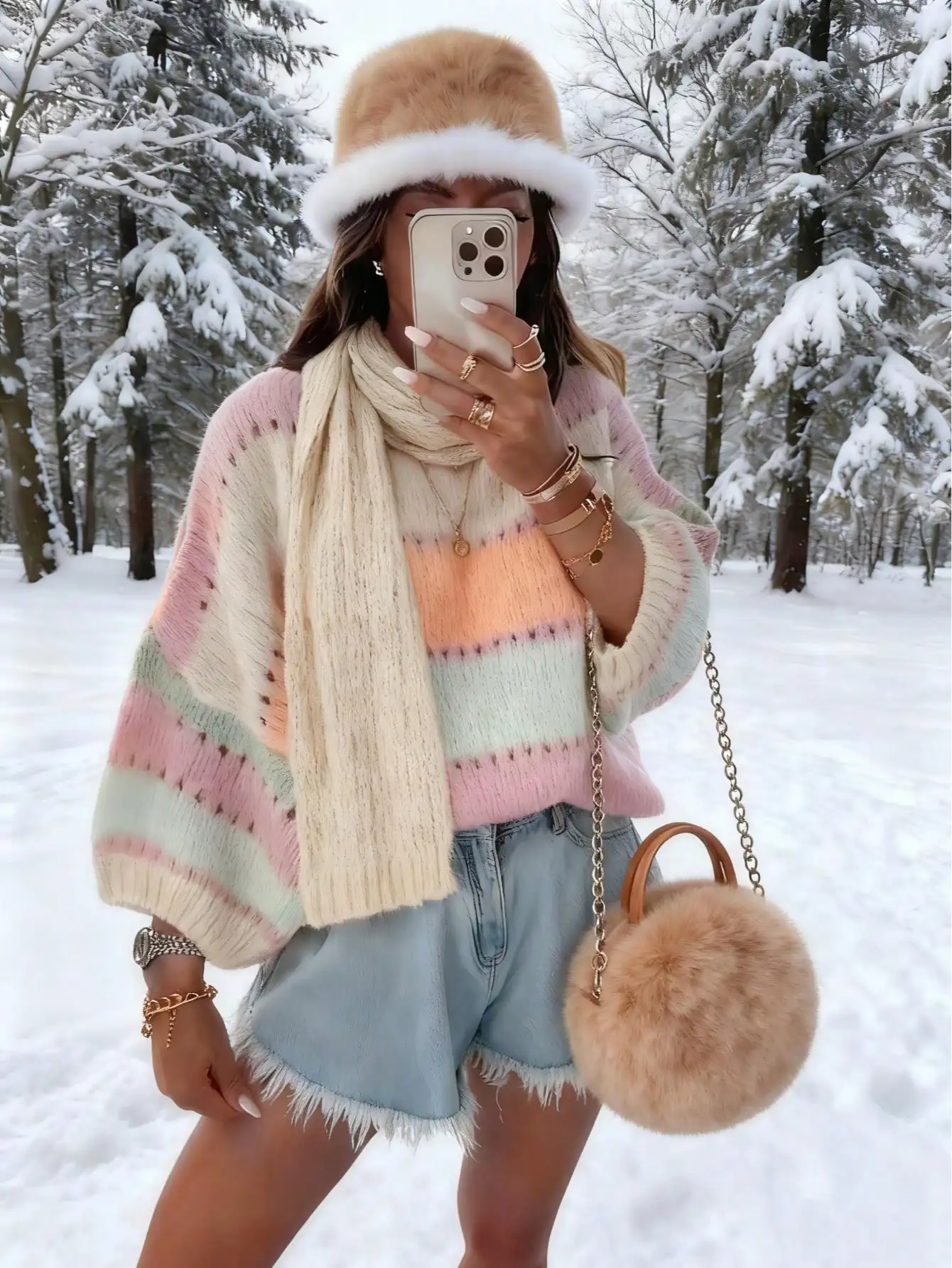 

Женский вязаный свитер в ретро-стиле с полосками, оверсайз пуловер с цветовыми блоками, зимний топ в корейском стиле для повседневной носки и вечеринок