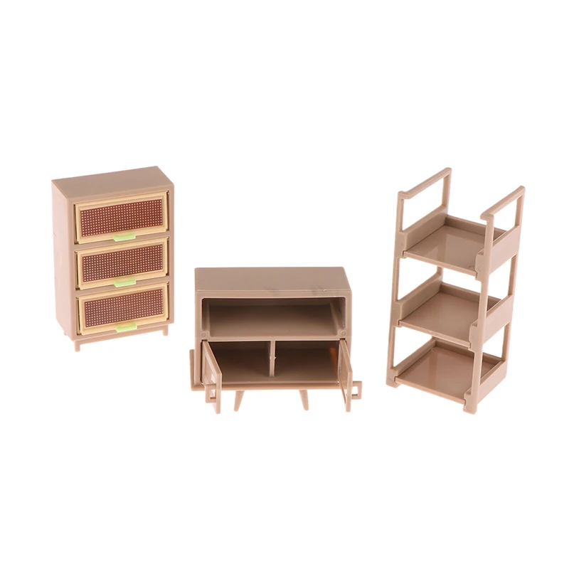 1pc 1/12 Dollhouse Living Room Shoe Cabinet Bookshelf Floor Lamp Wall Clock Dollhouse Furniture Decoration  Accessories