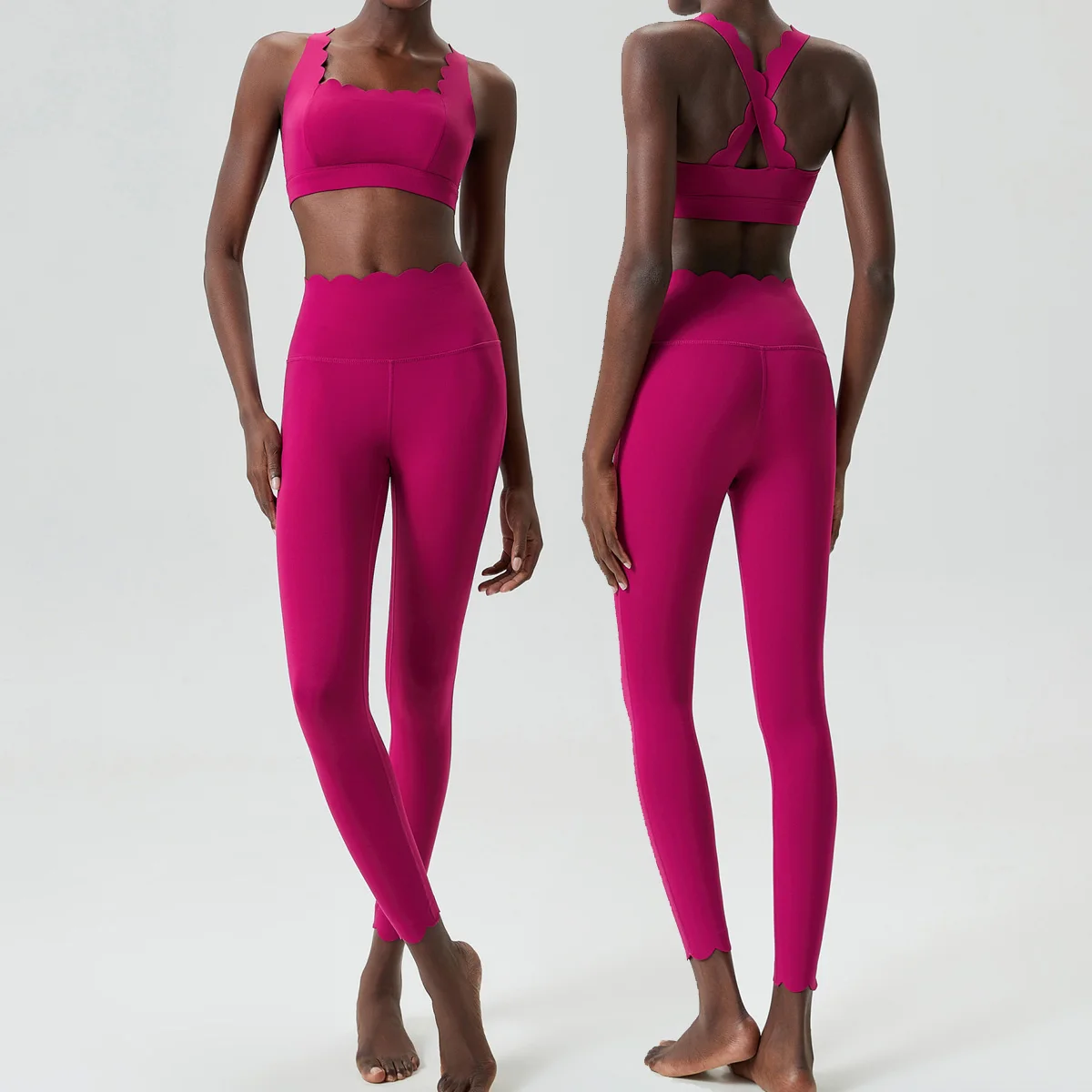 

Новый женский комплект для йоги, комплект из 2 предметов, однотонный спортивный костюм для фитнеса, супер растягивающаяся облегающая спортивная одежда для бега, дышащая одежда для тренировок