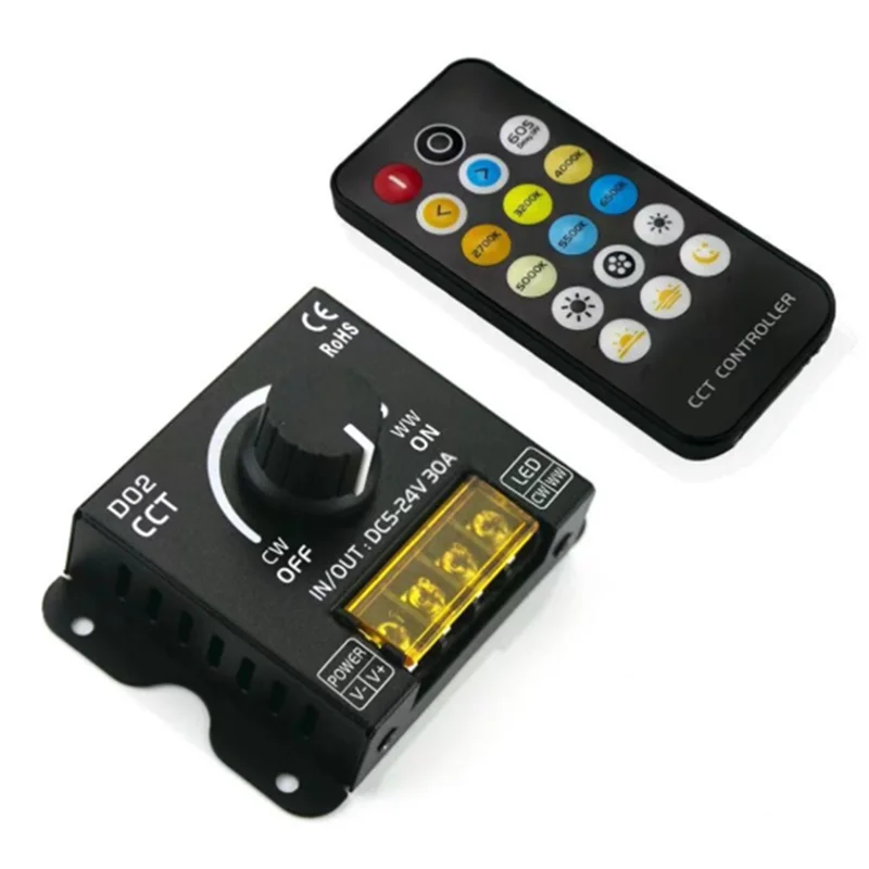 N82R RF Dual Color Dimmer Color Temperature Knob Controller Can Be Remotely Controlled Soft Dimming