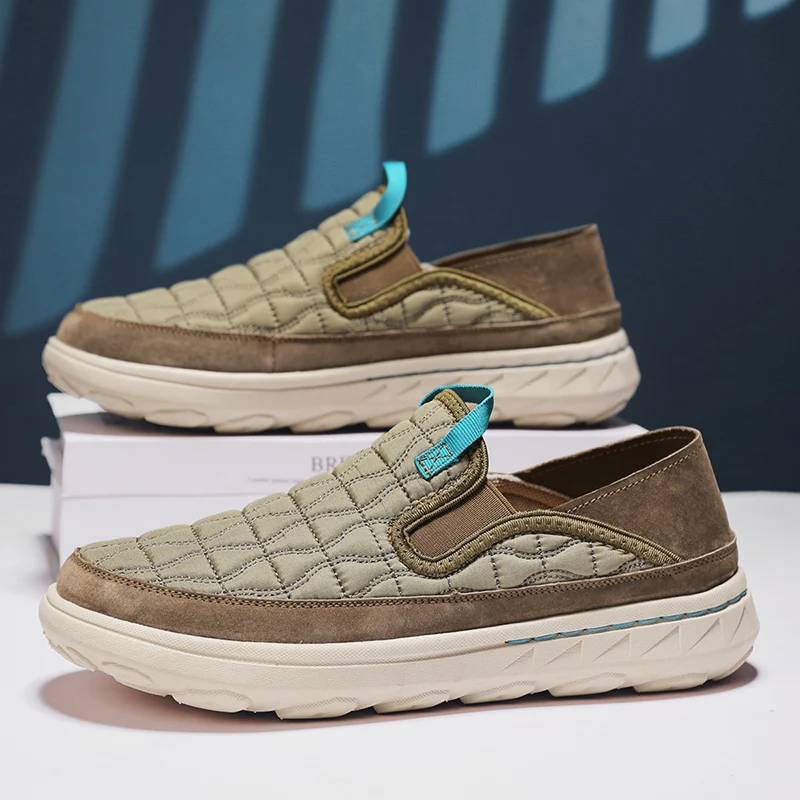 

2026 New Men's Thick Sole Slip-On Casual Shoes, Breathable Lazy Loafers, Convertible Heel Two-Wear Footwear