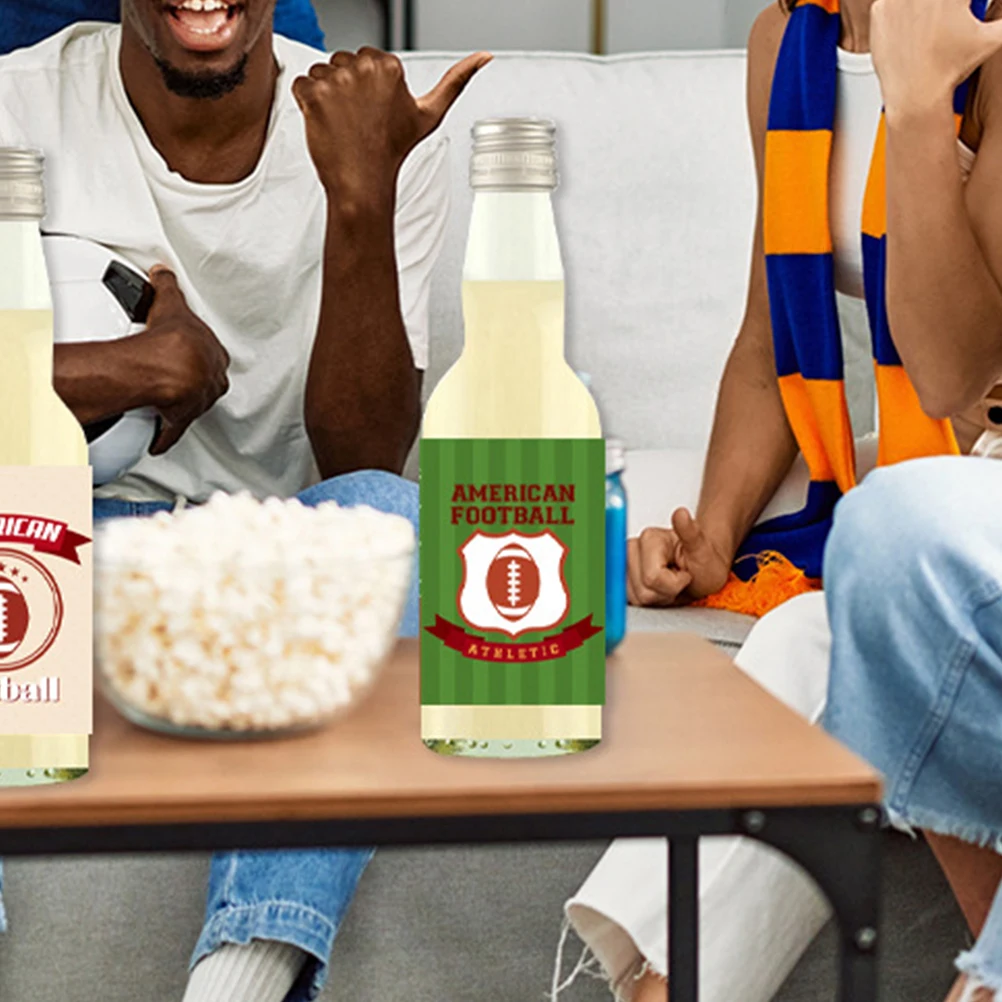 

24Pcs Sports Themed Decorative Bottle Label Stickers Party Supplies Wine Bottle Decals Adhesive Cup Stickers Party Supplies