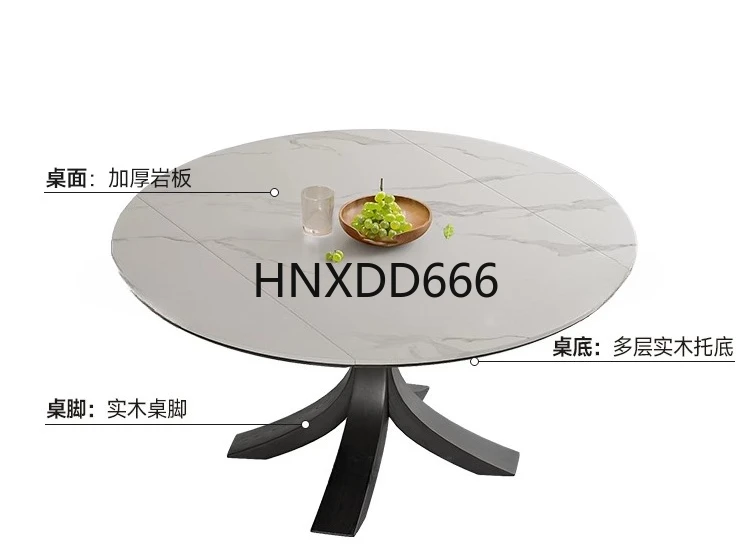 Premium sense rock slab retractable home medieval style living room dining table