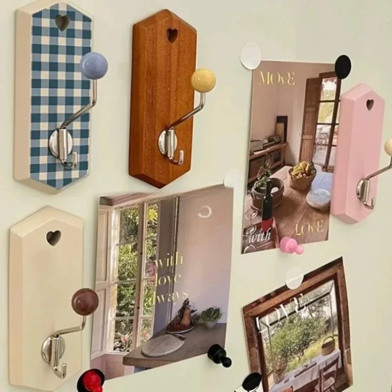 

Магнитная наклейка на деревянный холодильник Ins, классическая клетчатая наклейка на холодильник с крючком, креативный подарок для украшения дома