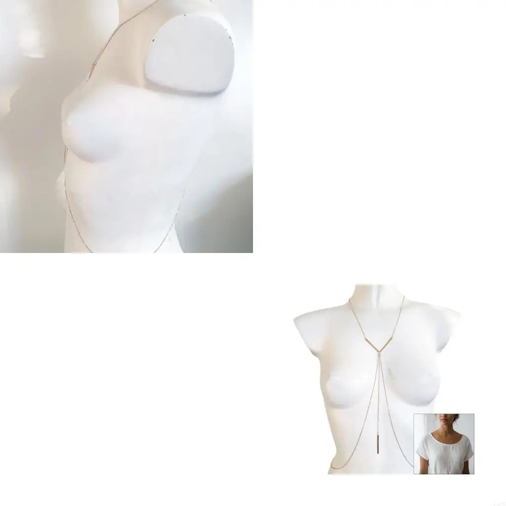 

Elegant Body Chains Enhancing Female Curves Alloy Chest Harnesses Jewelry For Pool Parties And Beach Event Stylish Accessory