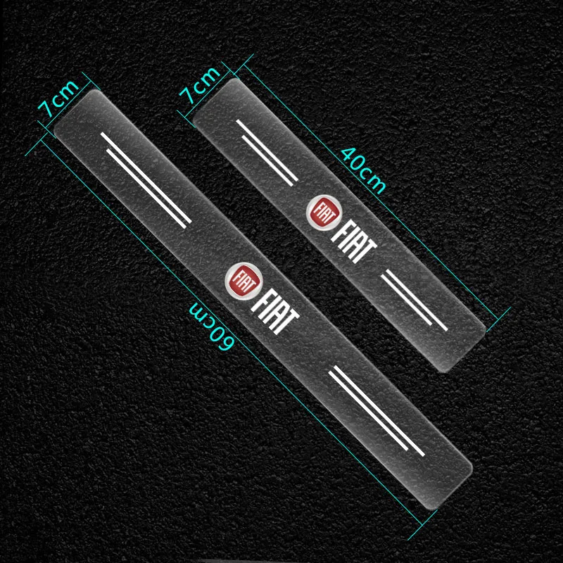 4pcs Car Threshold Protector Transparent Decorative Badge Sticker For FIAT 500 Grande Stilo Freemont Punto Astra Bravo Ducato