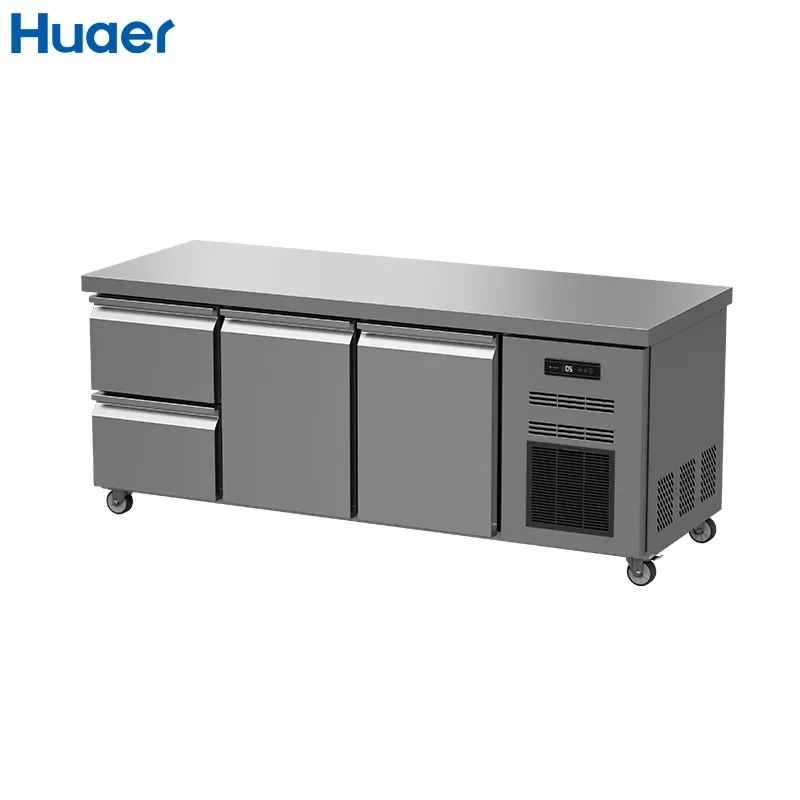 

Индивидуальный настольный холодильник-витрина для молочного чая, двухдверный, с морозильной камерой, рабочая поверхность