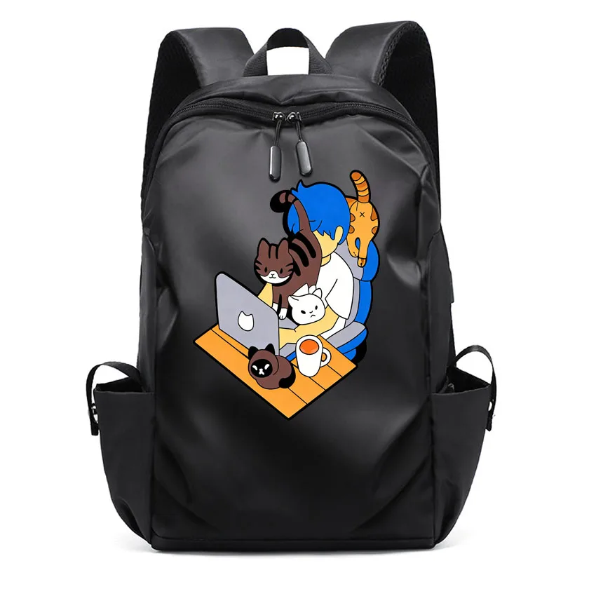 

Новый уличный модный женский и мужской рюкзак унисекс для отдыха, рюкзак унисекс для пар, милый рабочий рюкзак с принтом кошек, крутая идея, школьная сумка