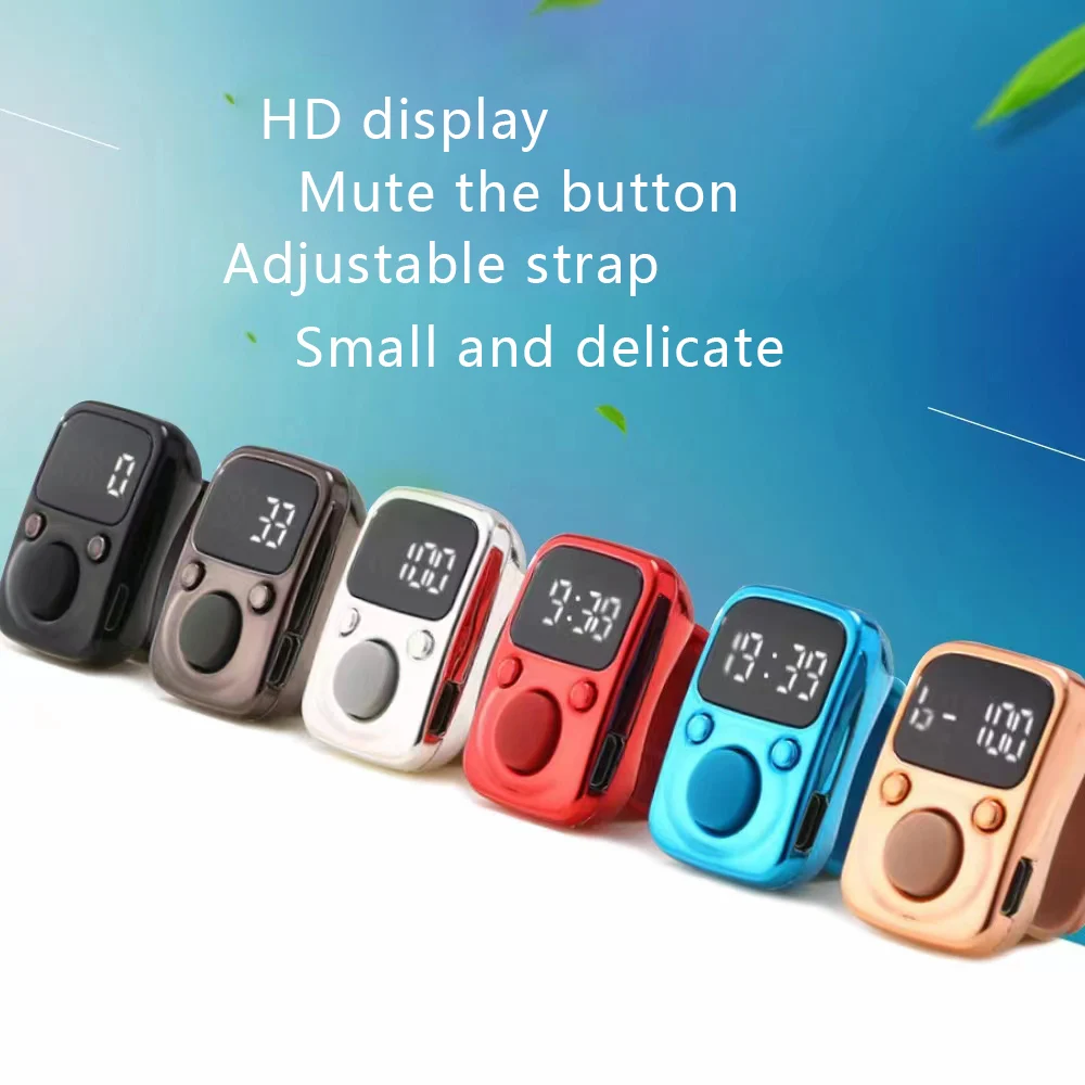 Five-digit number Rechargeable ring counter adjustable strap mute button