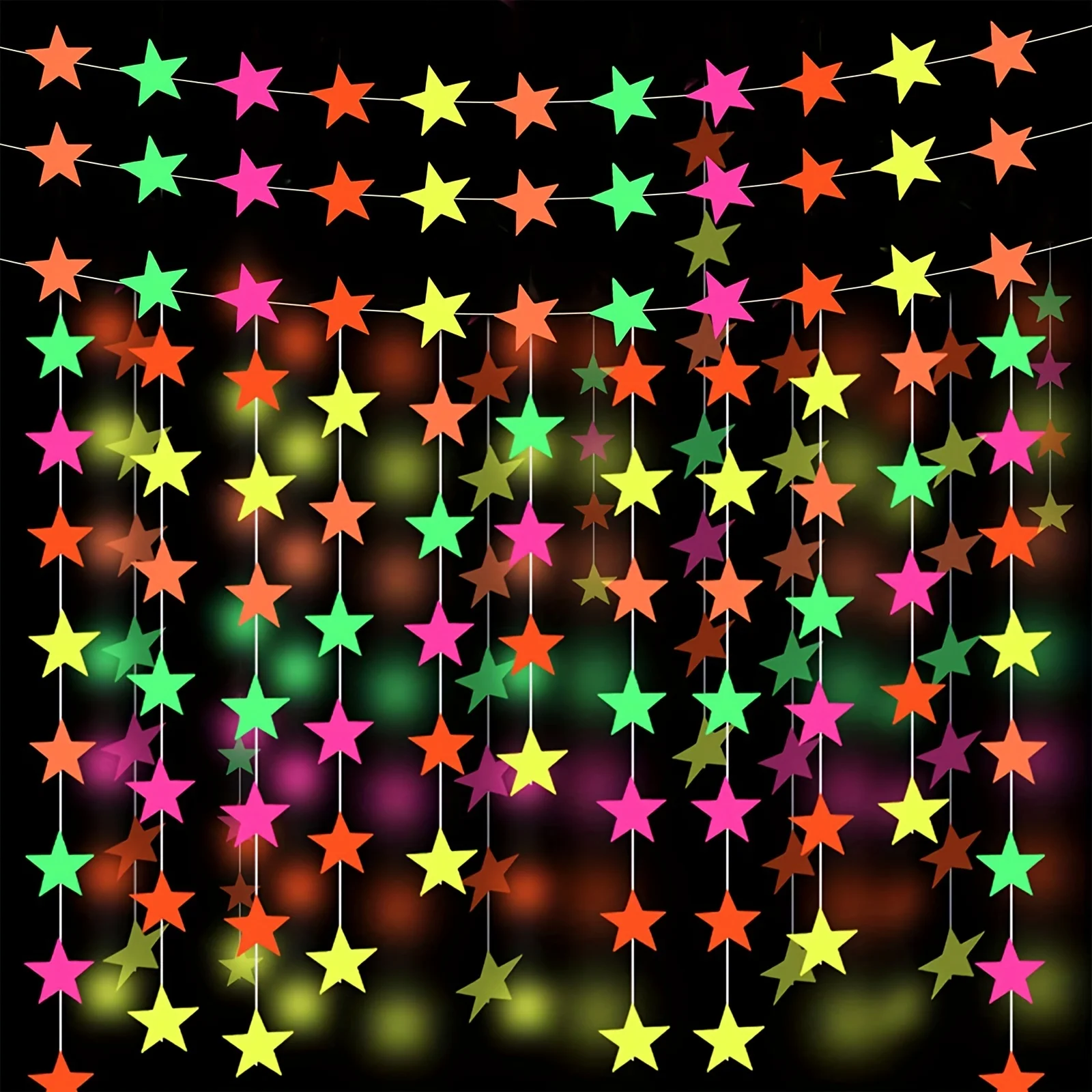 Bannière lumineuse néon 4M 5 couleurs, décorations suspendues, effet disco, pour anniversaire, fête à thème disco, décoration de bar, décoration de maison, fête lumineuse