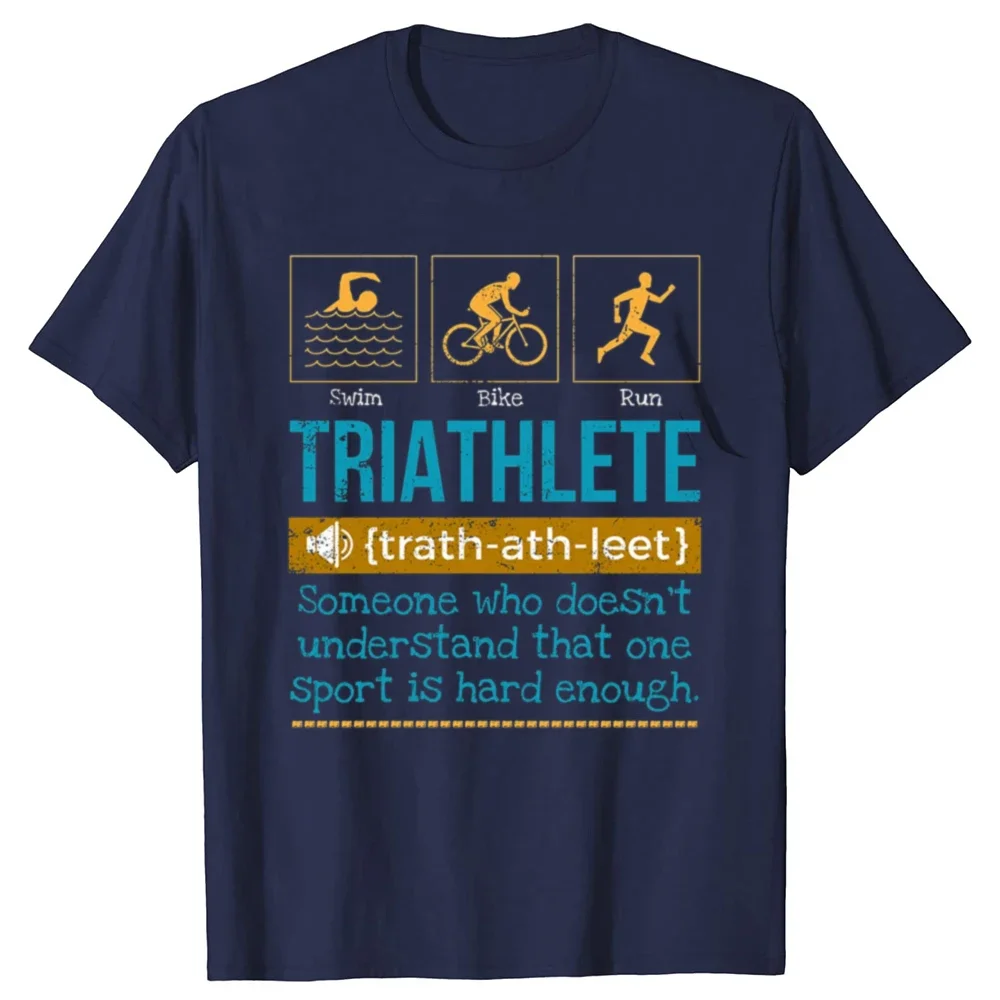 

Funny Triathlon Definition Graphic Tee Cotton Breathable Short Sleeve T-Shirt Trip Casual Unisex