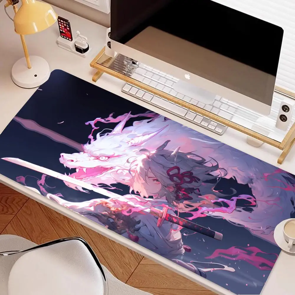 Samurai, Alfombrilla de ratón Alfombrilla de ratón grande Alfombrilla de ratón para juegos Accesorios de escritorio muy adecuados para jugadores Uso fresco y de oficina