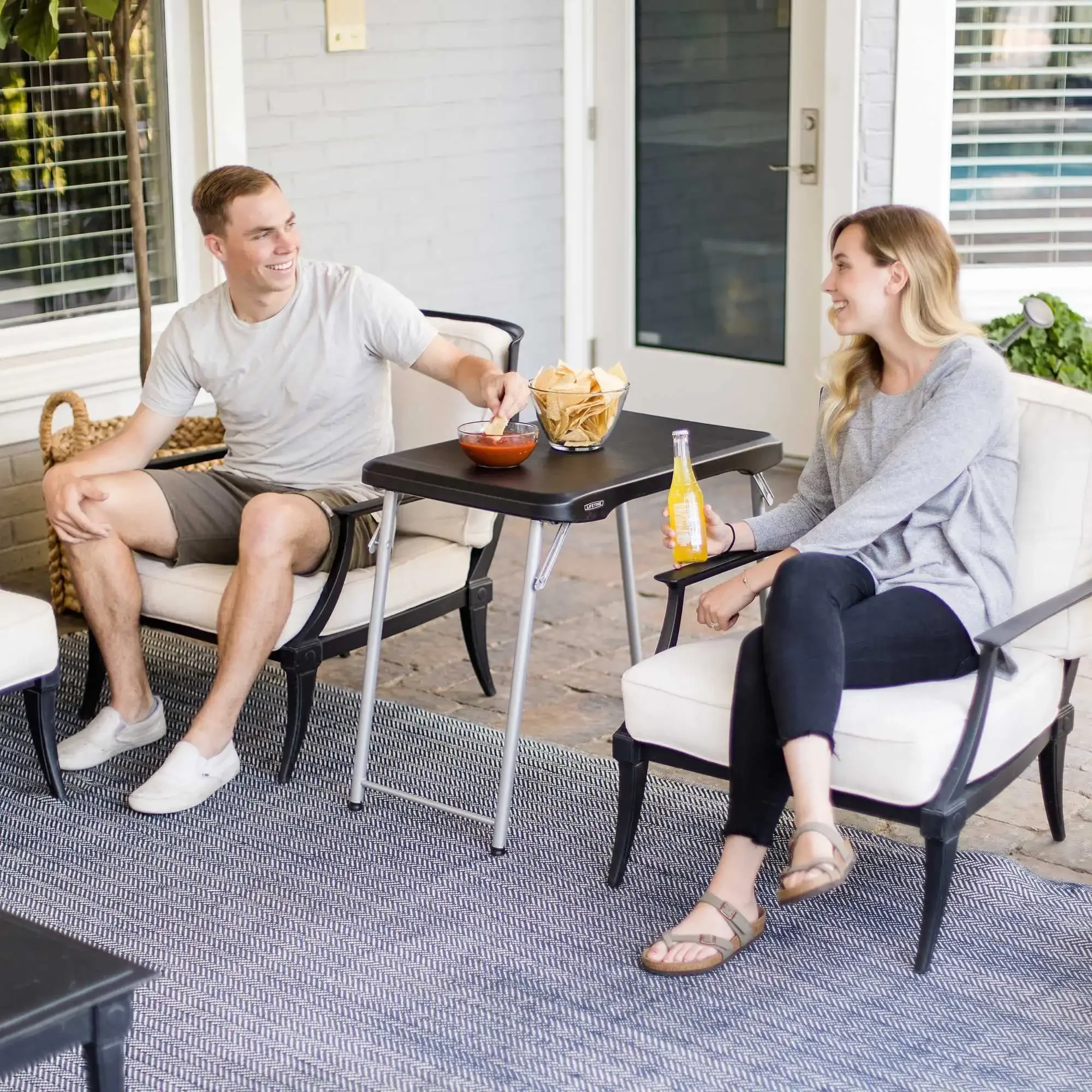 

30 inch Personal Rectangle Folding Table, Indoor/Outdoor, Black (80668)