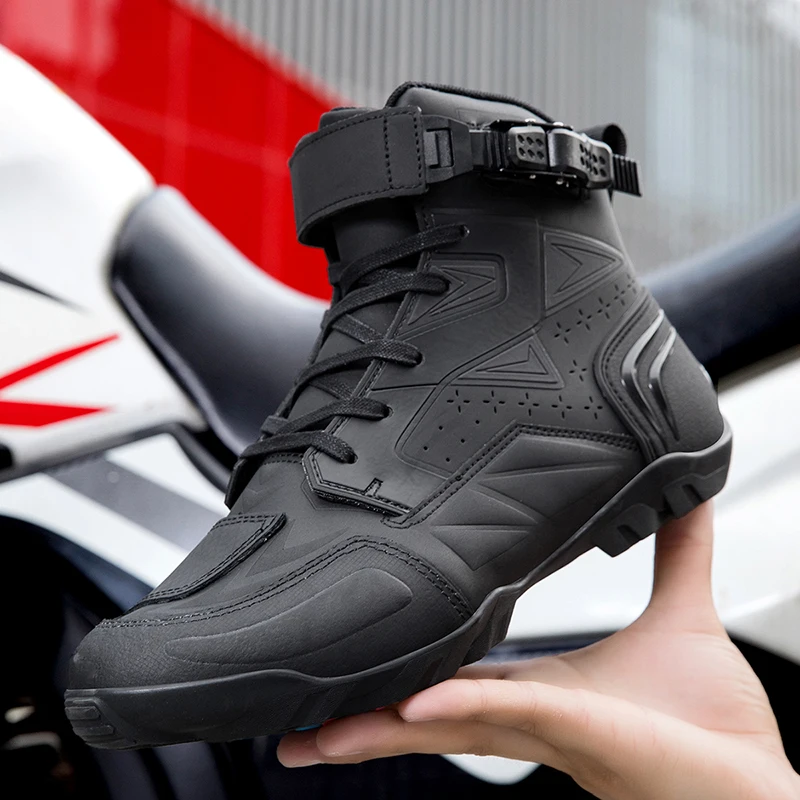 

Новые повседневные профессиональные защитные ботинки для верховой езды, мужские мотоциклетные модные четырехсезонные противоскользящие туфли для езды по бездорожью