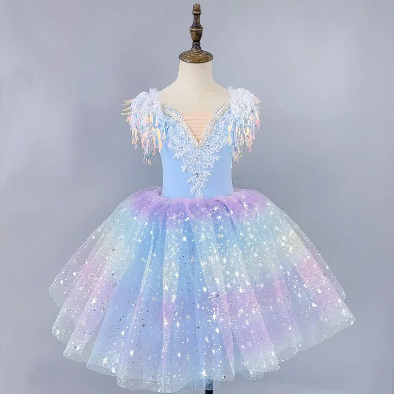 

Girls Ballet Dress Performance Costume Children's Dance Wear Shiny Ballet Tutu Dresses Stage Costumes Kids Clothes Princess