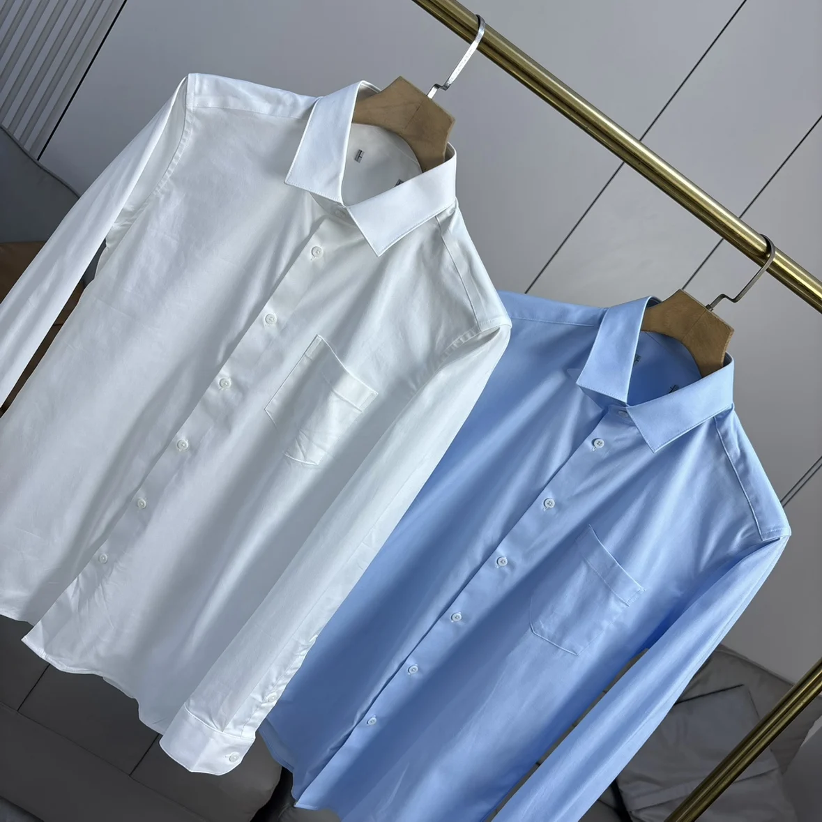 

Men's Pure White Casual Long Sve irt Profional Busin Inner Wear Slim Fit Polyester Blend Summer irt