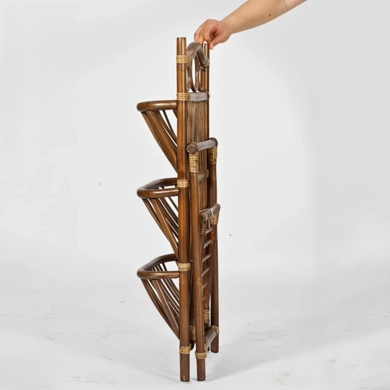 Evergreen Hall rattan bookshelf, simple rattan shelf, magazine storage rack, creative floor newspaper and newspaper rack