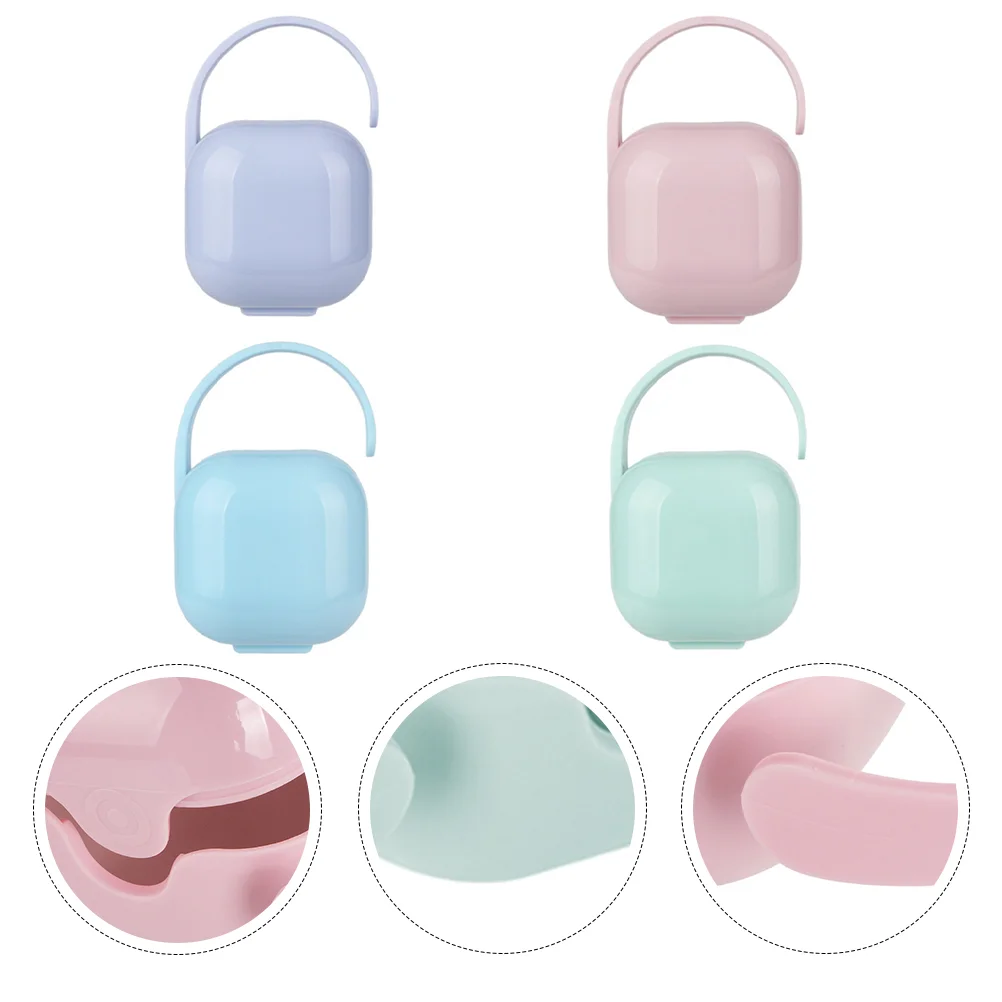 4 Pcs Pacifier Storage Box Container -proof Case Shield Baby Holder Soother Cases Dust-proof