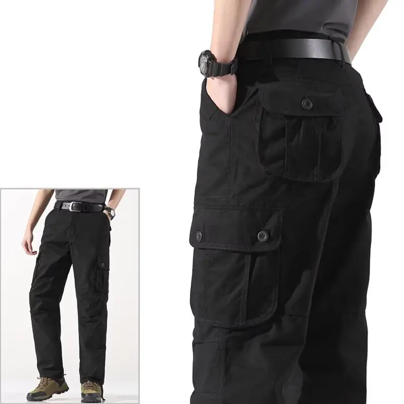 

Men Fashion Formal Casual Plus Size Cargo Pants Men Loose Straight Elasticity Pants Safari Style Fashion Breathable Trousers