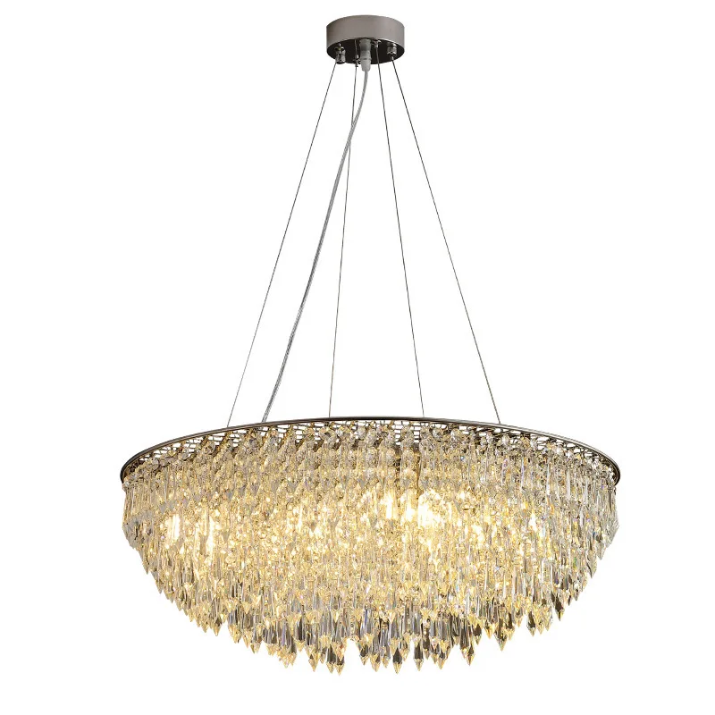 Light luxury personalized bedroom crystal lamp living room chandelier simple creative dining room aisle villa lamp