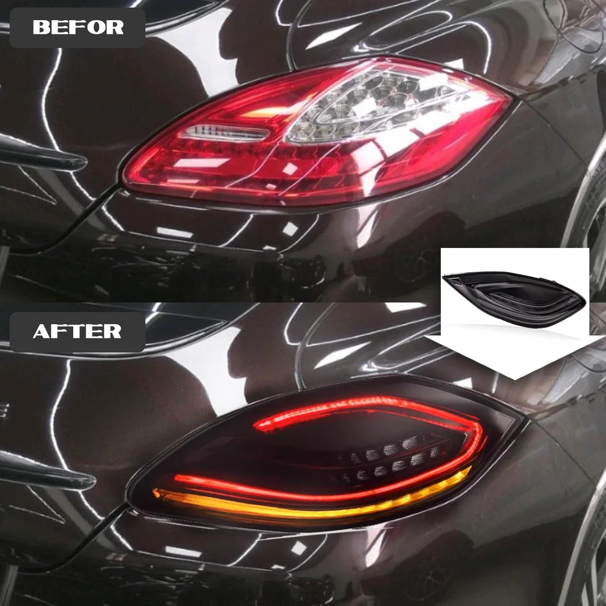 Car For Porsche Panamera 970.1 Taillight 2010-2013 Upgrade Modified LED Taillights Dynamic Turn Signal Lamp DRL Car Accessories