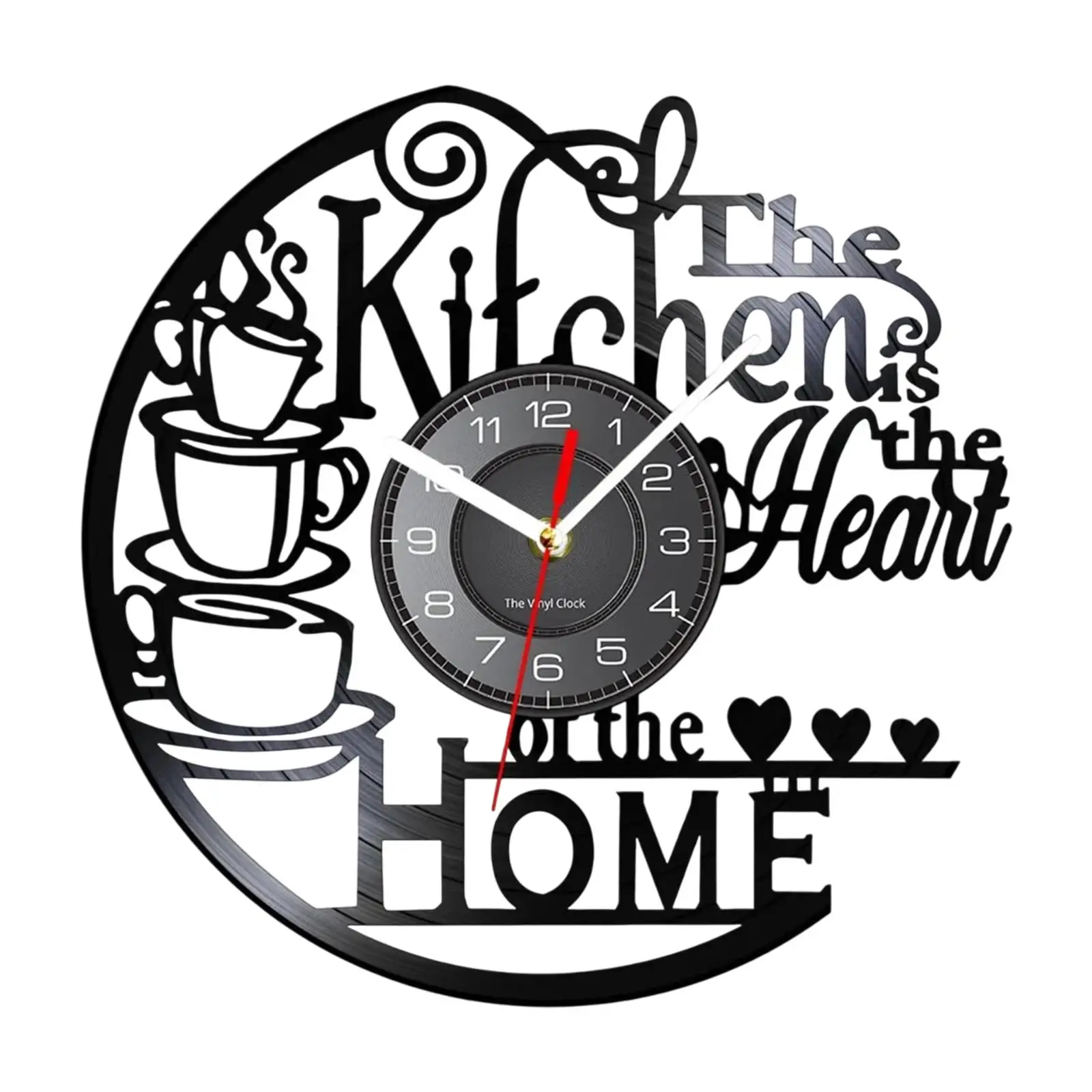 Kitchen Records Wall Clock Home Theme Wall Clock for Indoor Hotel Study Room