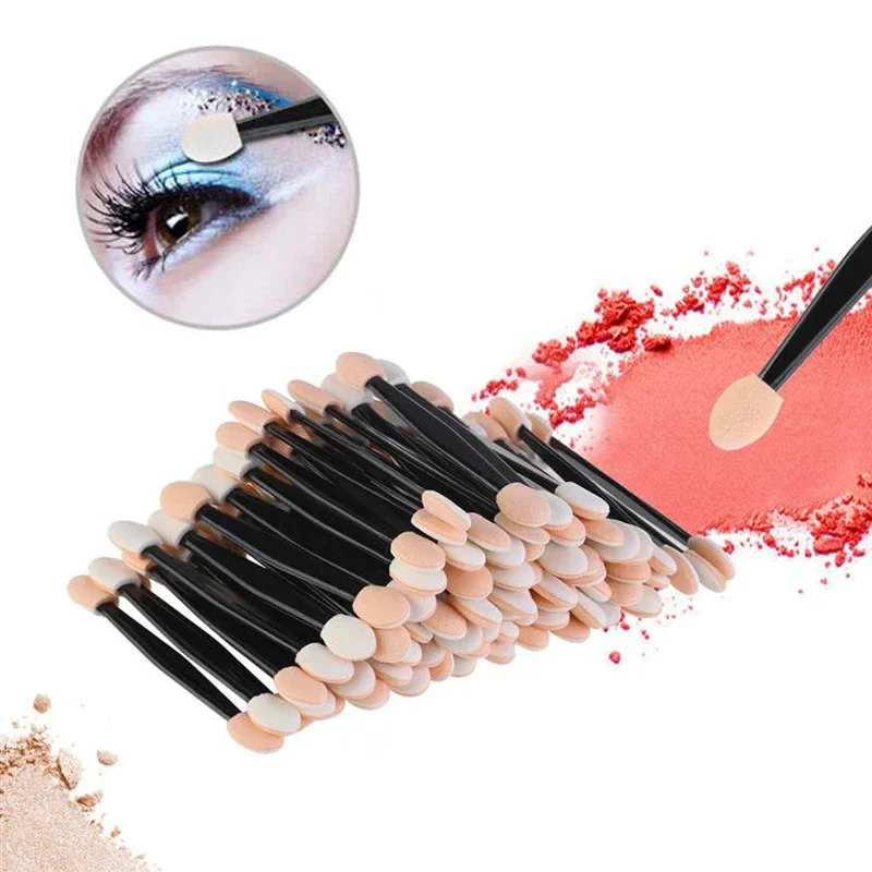 5/30/50/100 PIÈCES Brosse À Fard À Paupières Jetable Double Face Éponge En Nylon Ensembles Maquillage Pinceaux À Fard À Paupières Pour Applicateur Cosmétique Maquillage