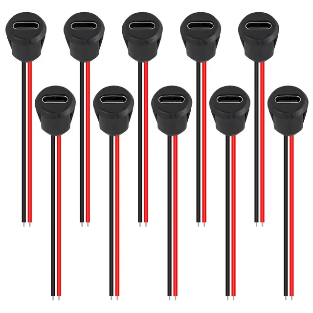 5 sztuk żeńskie złącze USB typu C 2Pin wodoodporne z gniazdem żeńskim gniazdo szybkiego ładowania Port ładowania wtyczka ładowarki USB-C