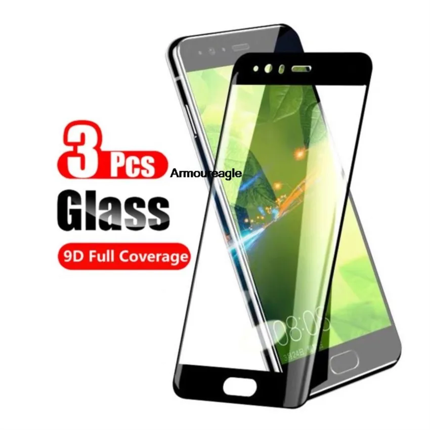 

3pcs protective tempered glass for huawei p10 plus lite full cover screen protector guard on p10 p10lite arc edge film shield