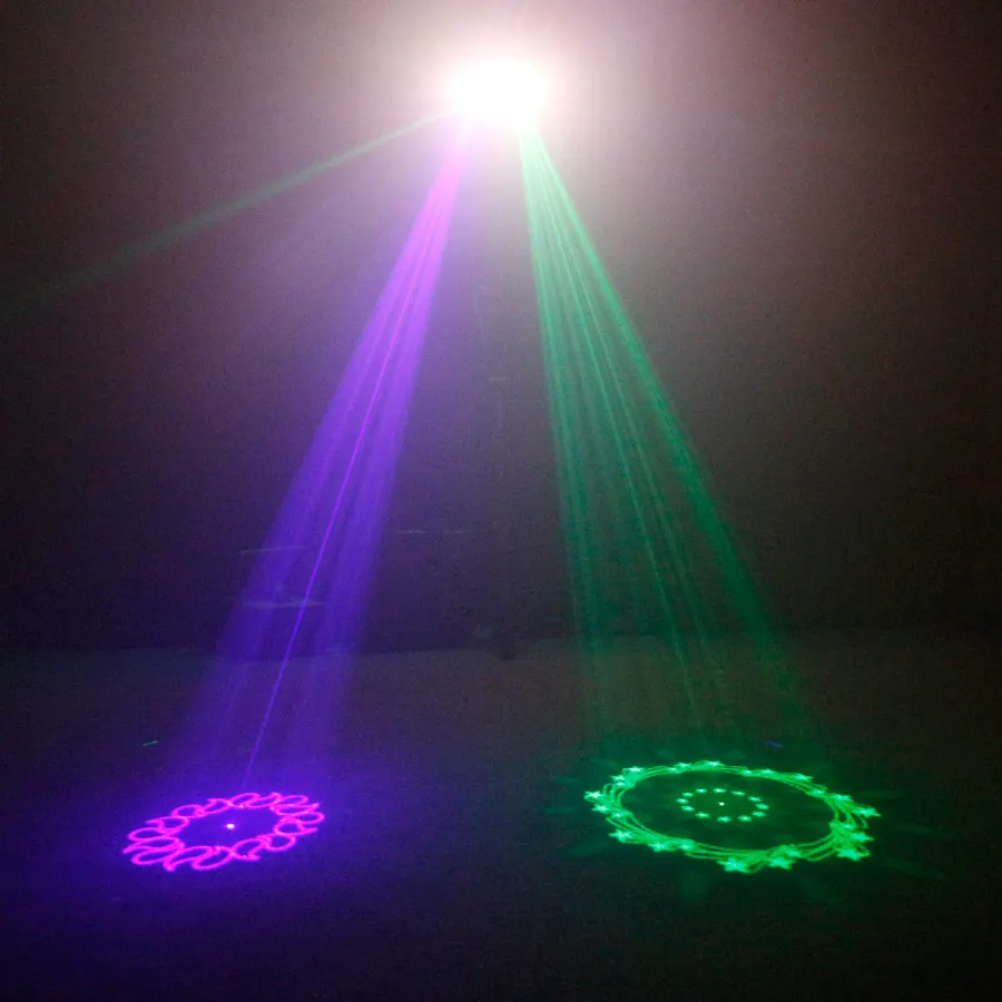 3D RGB 4 Lens 9 LED Laser Beam Projector DJ Disco Light Party RGB Dance DMX Decoration Birthday Lighting Effect Stage Lamp F12D3