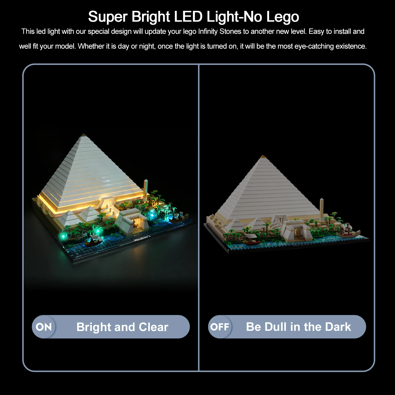 Lazishi LED Light  For 21058 Great Pyramid Building Blocks  (NOT Include The Model) DIY Bricks Toys