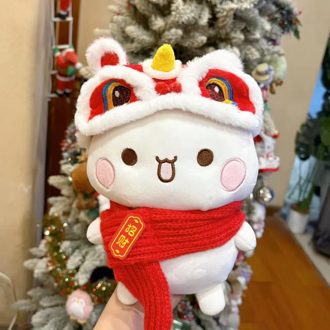 

10cm 20cm Yier Bubu Lion Dance Plush Dolls Cute Lucky Chinese New Year Couple Keychain Pendant Stuffed Toy Gift For Lovers Toy