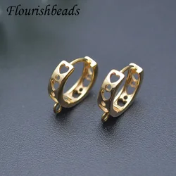 Nickel Free Anti Rust Heart Shape Round Earring Hooks DIY Women's Handmade Jewelry Making Wholesale 100pcs