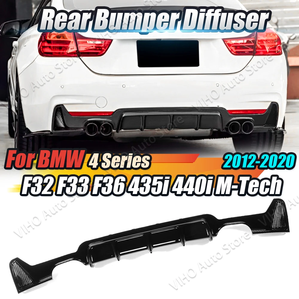 For BMW F32 F33 F36 M Sport 420i 428i 435i 440i 2012-2020 Double Dual Out Car Rear Bumper Diffuser Body Kits Splitters Lip