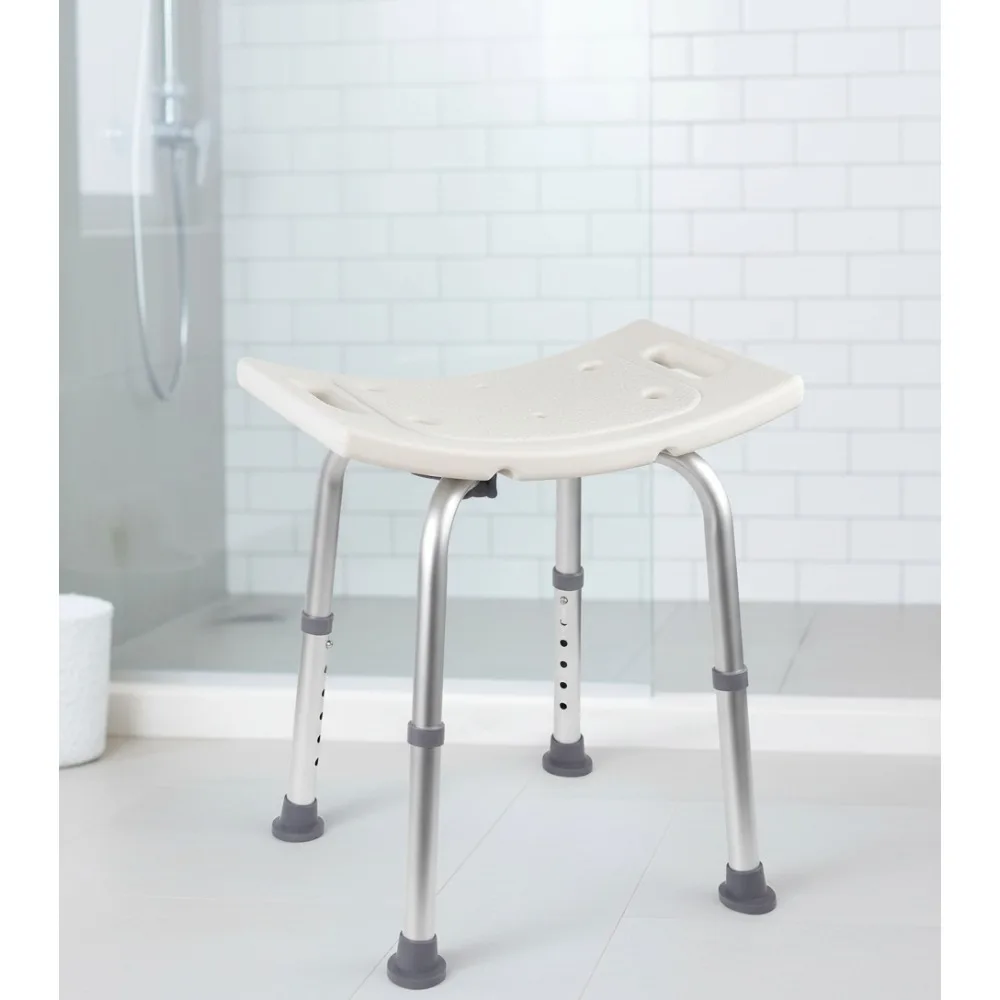 كرسي استحمام قابل للتعديل غير قابل للانزلاق مع أقدام شفط، مقعد حمام طبي لكبار السن والمعاقين