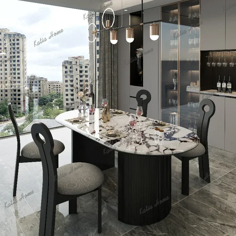 LSLight Luxury Unique Dining Table Living Room Luxury Design Italian Dining Table Restaurant Kitchen Mesas De Jantar Furniture